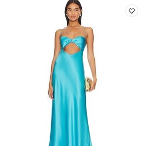 the sei twist bandeau cut out dress in sky